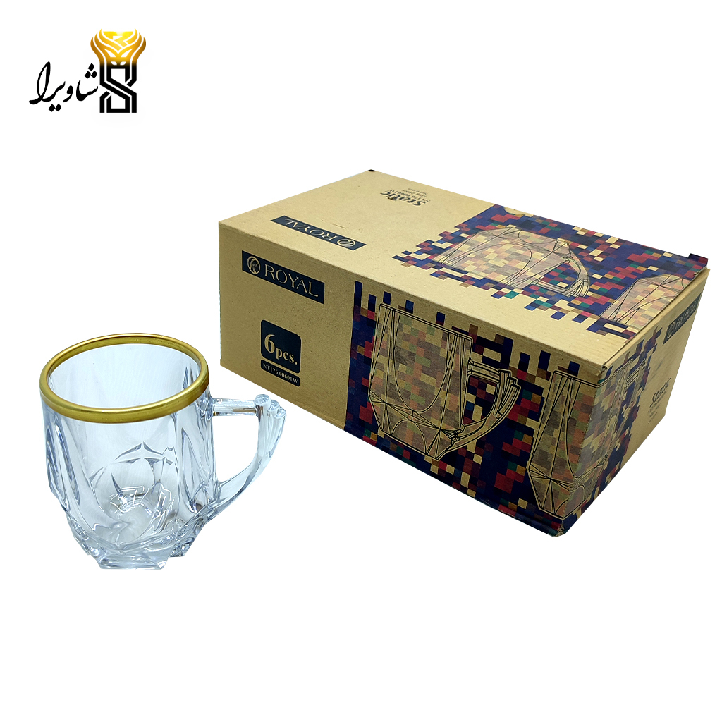 فنجان لب طلا 6 عددی