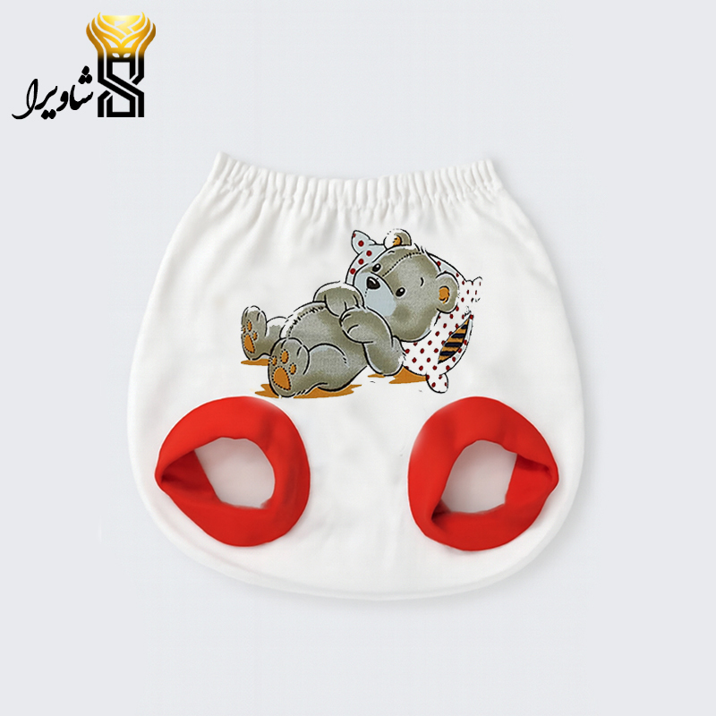 شورت عینکی نوزادی مدل خرس خوابالو ۱۰۰ درصد پنبه سایز یک