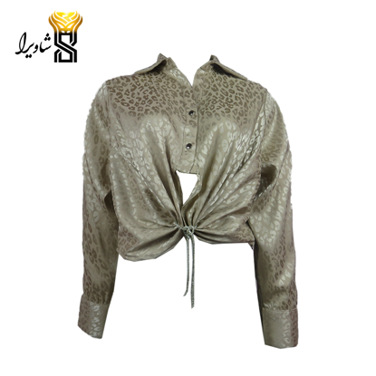 تصویر از شومیز ساتن حریر طرح پلنگی کد 1252