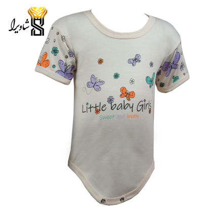 تصویر از بلوز آستین کوتاه زیر دکمه مدل پروانه ای ۱۰۰٪ پنبه سایز یک